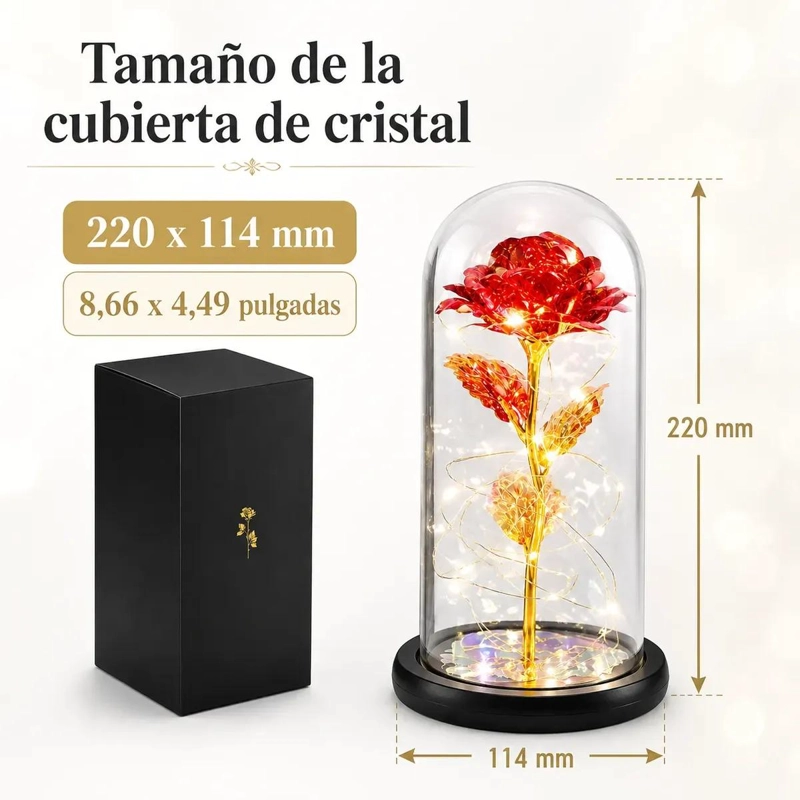 ROSA ARTIFICIAL ETERNA CON LUZ LED PARA DECORACION ROMANTICA - 4