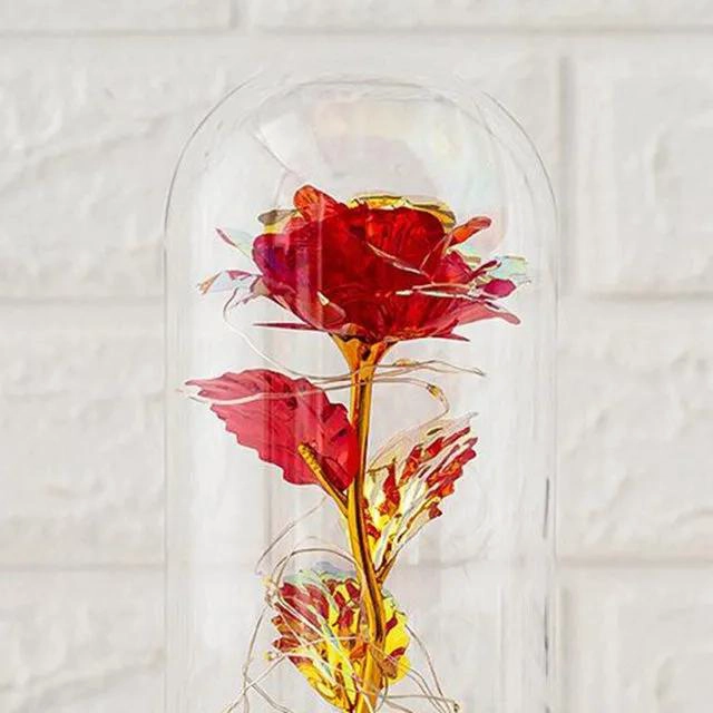 ROSA ARTIFICIAL ETERNA CON LUZ LED PARA DECORACION ROMANTICA - 5
