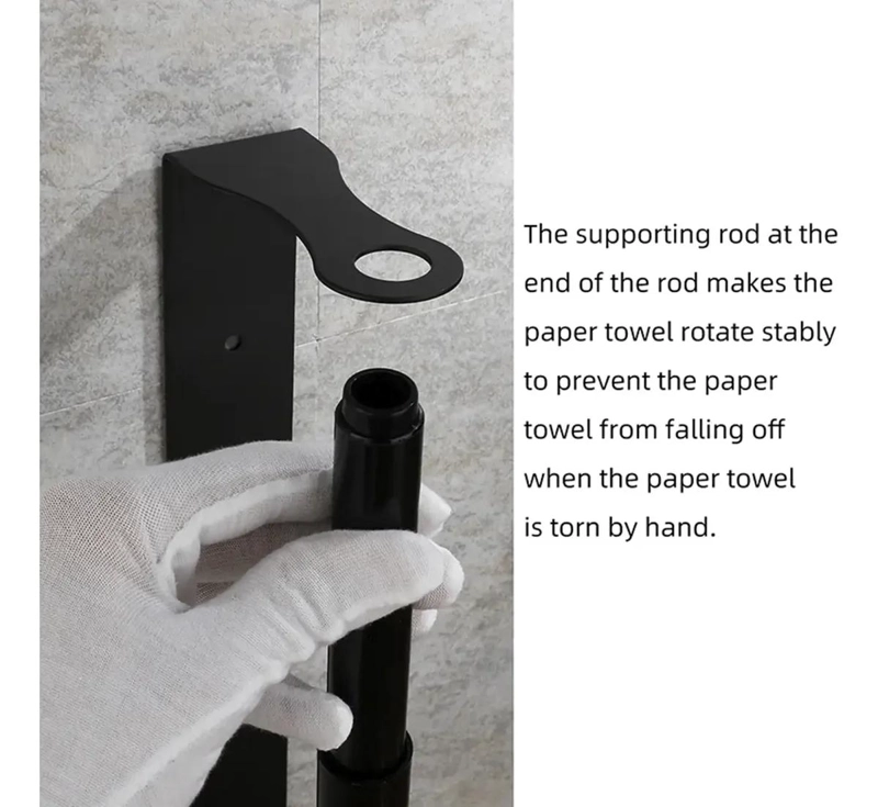 SOPORTE DE PAPEL DE COCINA ACERO INOXIDABLE SIN TALADRO - 4