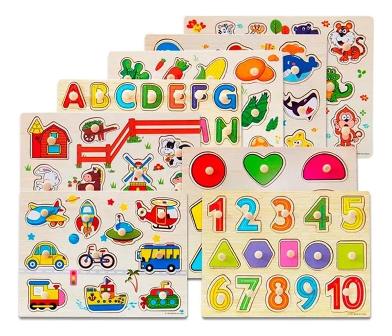 7 PUZZLES EDUCATIVOS PARA NIÑOS CON DISEÑOS VARIADOS - 1