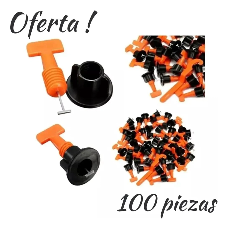 KIT DE NIVELADORES PARA CERAMICAS Y BALDOSAS REUTILIZABLES 100 PZS - 2