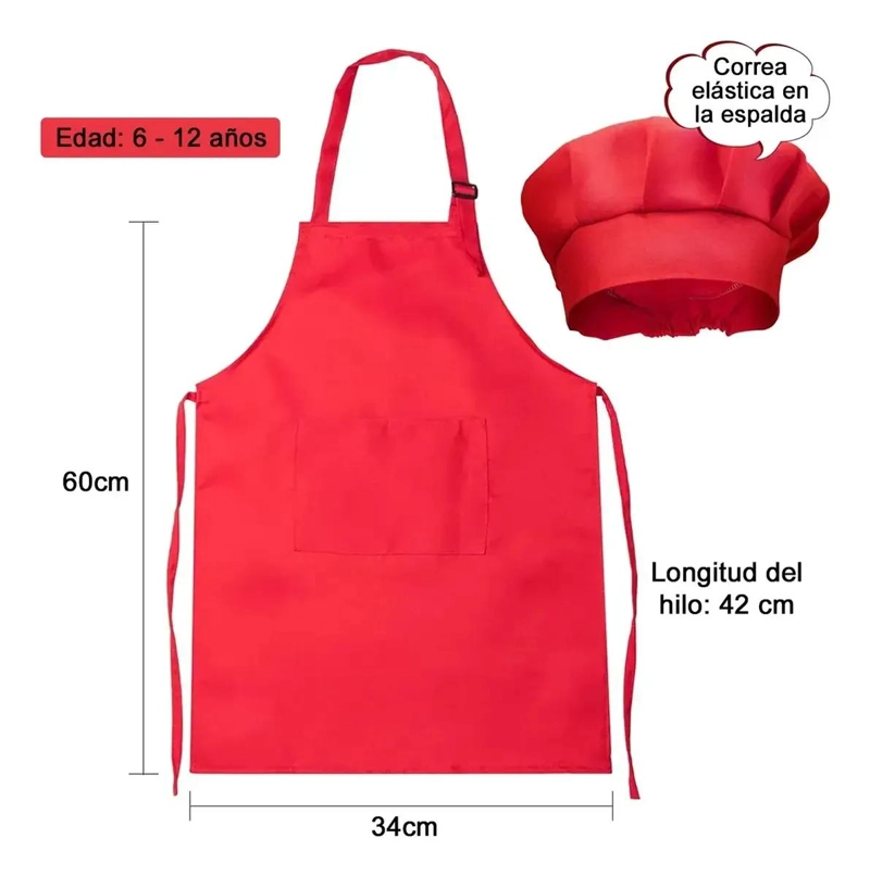 SET DE DELANTALES Y SOMBREROS DE CHEF PARA NIÑOS - 2