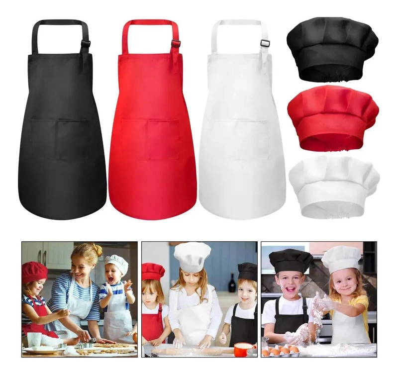 SET DE DELANTALES Y SOMBREROS DE CHEF PARA NIÑOS - 3