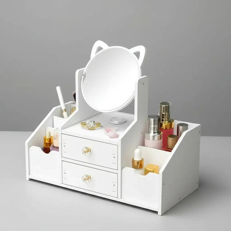 ORGANIZADOR CON ESPEJO MDF PARA COSME TICOS Y ACCESORIOS - 1