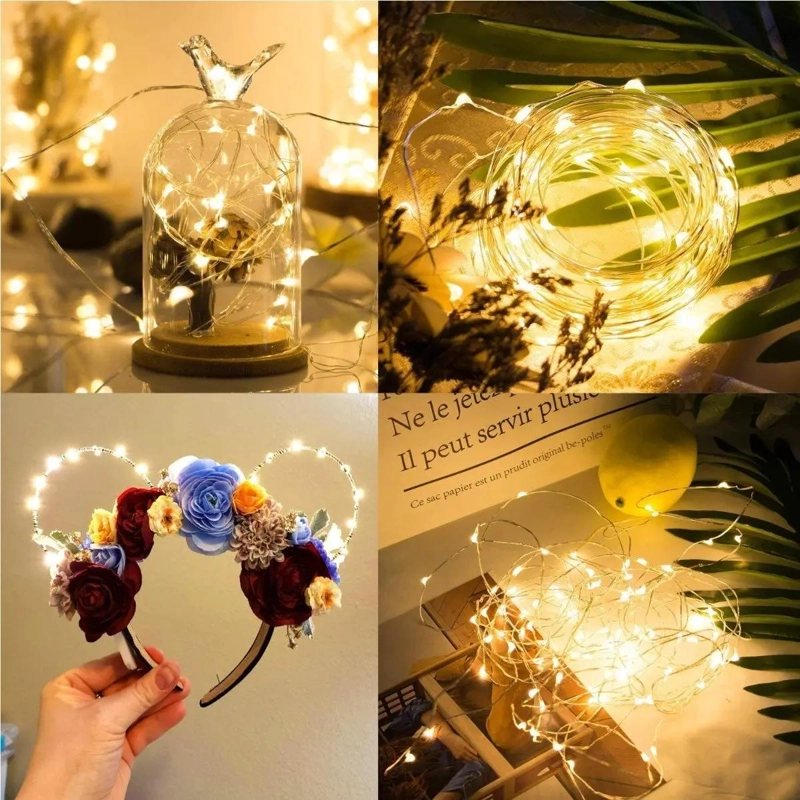 TIRA DE LUCES LED DECORATIVAS CON 20 BOMBILLAS Y 1 METRO DE LARGO - 1