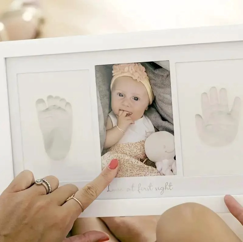 KIT DE MARCO PARA FOTOS Y HUELLAS DE BEBE  CON ARCILLA SEGURA - 2