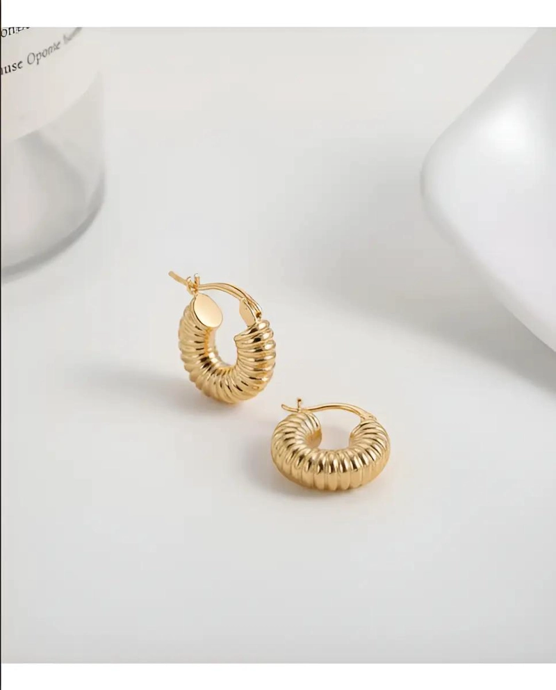PENDIENTES ARO DORADOS DE ACERO INOXIDABLE PARA MUJER 2 CM - 3
