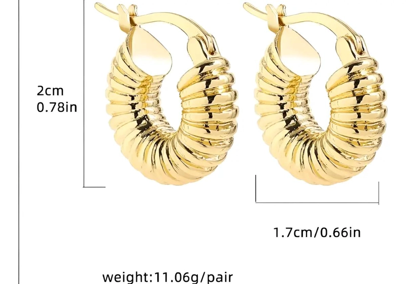 PENDIENTES ARO DORADOS DE ACERO INOXIDABLE PARA MUJER 2 CM - 5