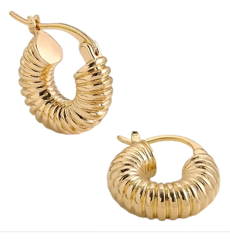 PENDIENTES ARO DORADOS DE ACERO INOXIDABLE PARA MUJER 2 CM - 6