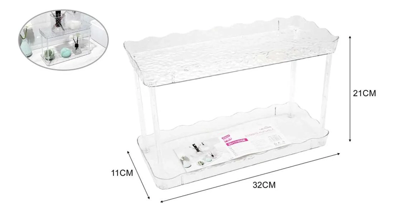 ORGANIZADOR ACRILICO MULTIUSOS DE DOS NIVELES PARA COSME TICOS - 3