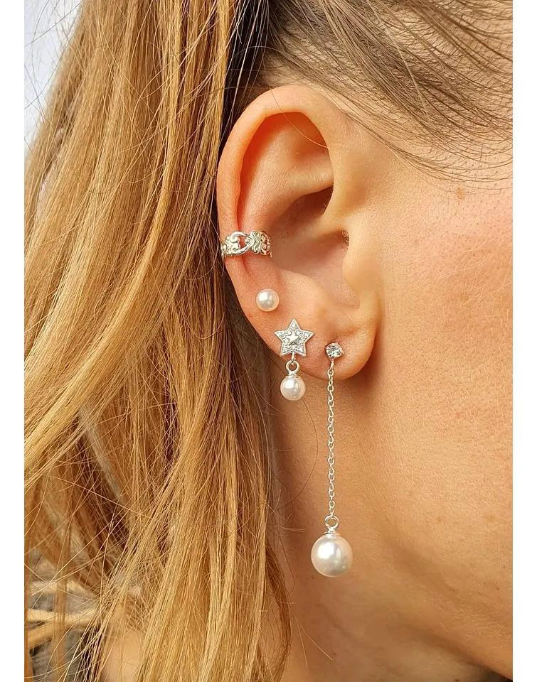 ZARCILLOS DE PERLAS DE AGUA DULCE EN PLATA 925 DE 4 MM - 1