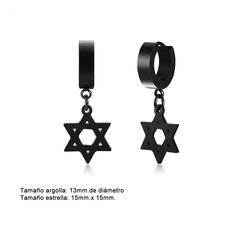 AROS PIERCING ESTRELLA DE DAVID EN ACERO INOXIDABLE - 3