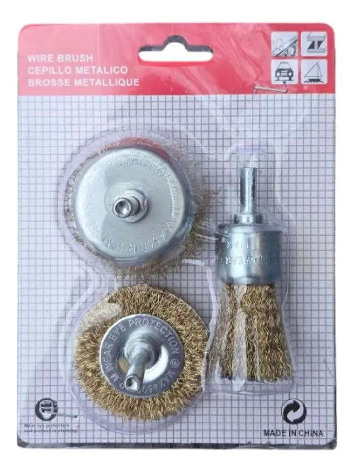 KIT DE ESCOBILLAS DE ALAMBRE PARA TALADRO 3 PIEZAS - 7