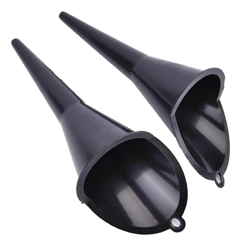 EMBUDO LARGO DE POLIPROPILENO PARA LIQUIDOS CON BOCA DE 8 CM Y 27 CM DE LARGO - 4