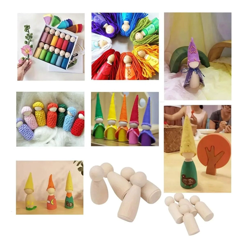 JUEGO DE 50 FIGURAS DE MADERA PARA MANUALIDADES Y DIY - 6