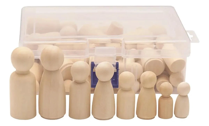 JUEGO DE 50 FIGURAS DE MADERA PARA MANUALIDADES Y DIY - 9