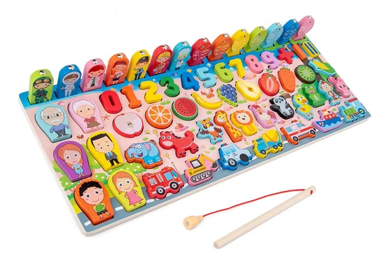PUZZLE MAGNE TICO DE MADERA PARA APRENDER NUMEROS Y COLORES - 1