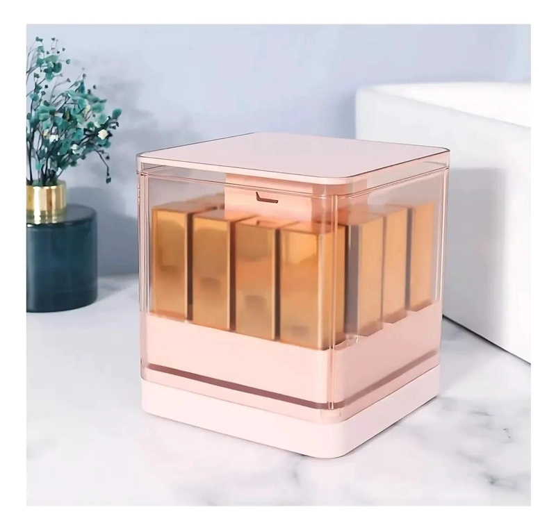 ORGANIZADOR DE MAQUILLAJE LEVANTABLE ROSA PARA LABIALES - 2