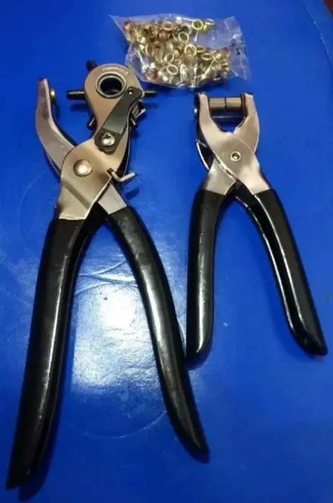 ALICATE PERFORADOR Y PRENSA PARA OJETILLOS 4MM CON 100 REMACHES - 3