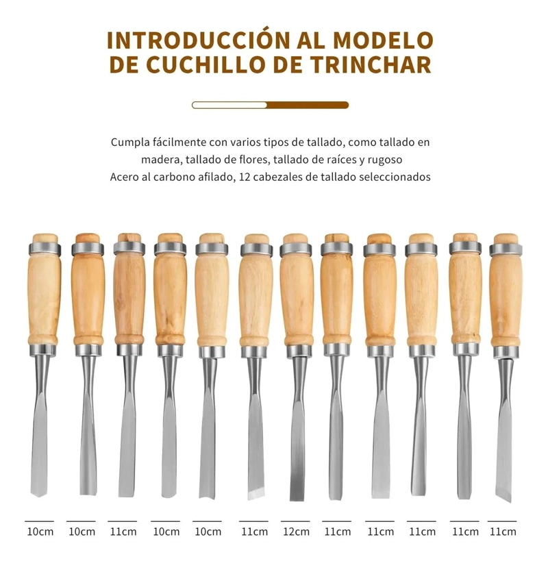 PACK DE 12 CINCELES PARA TALLADO EN MADERA - 3