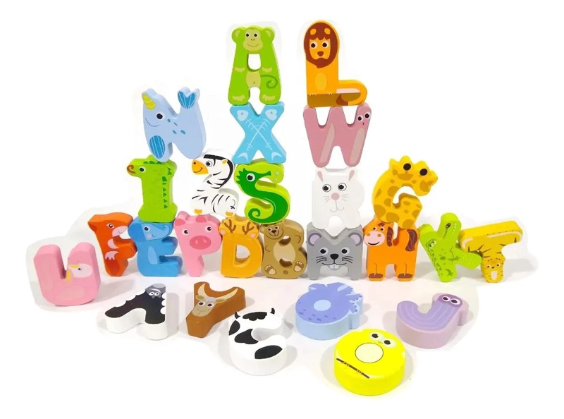 PUZZLE DE MADERA ABECEDARIO CON ANIMALES PARA NIÑOS - 2