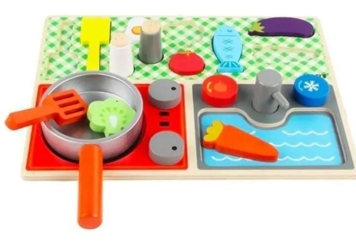 PACK DE 4 PUZZLES DE MADERA PARA JUGAR A COCINAR - 2