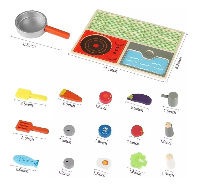 PACK DE 4 PUZZLES DE MADERA PARA JUGAR A COCINAR - 6