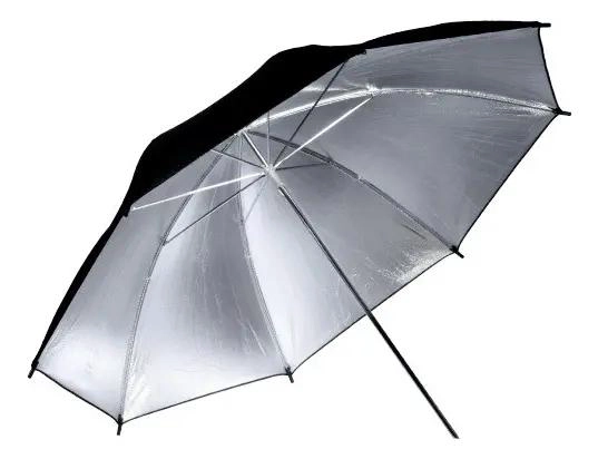 PARAGUAS FOTOGRAFICO REFLECTOR PLATEADO PARA ILUMINACION - 1