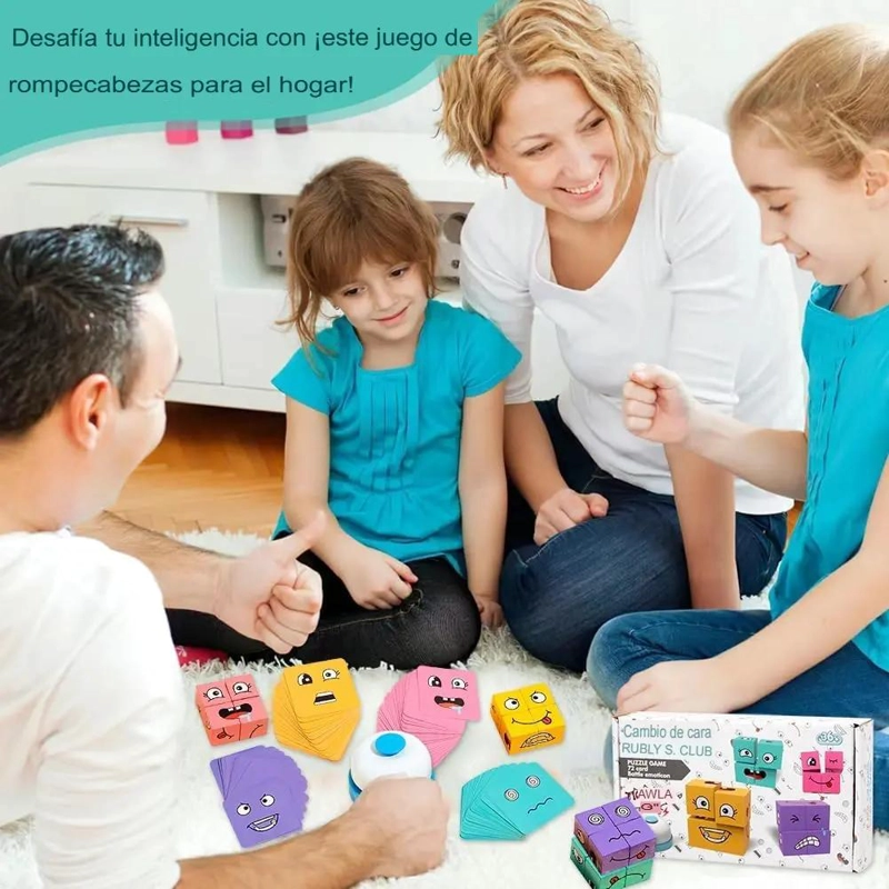 JUEGO DE PUZZLE DIDACTICO DE BLOQUES DE MADERA PARA EXPRESIONES - 1