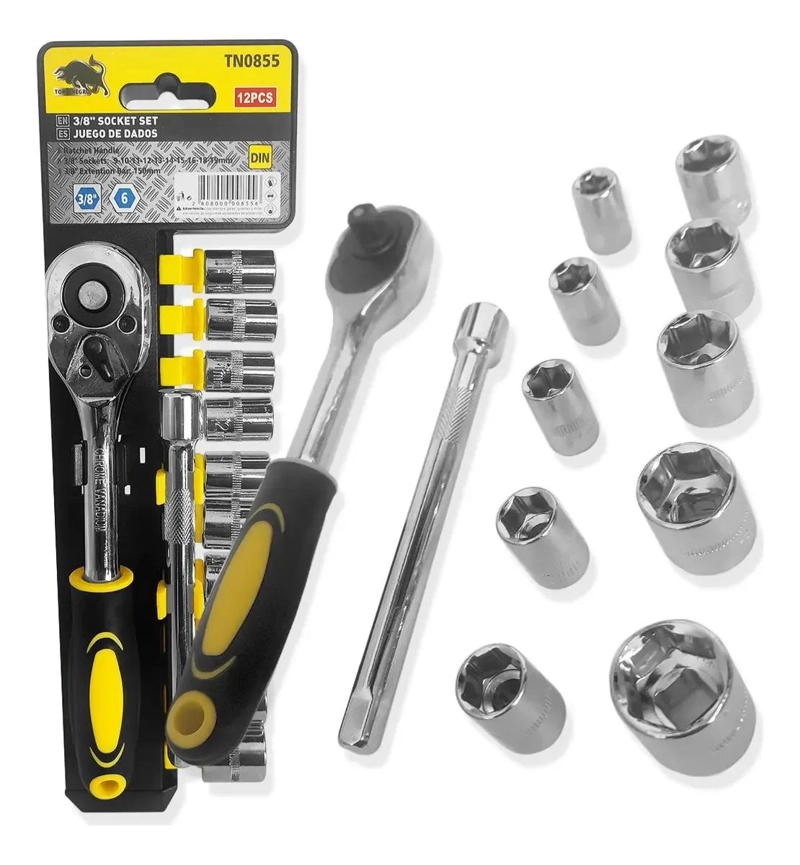 LLAVE CHICHARRA 3/8 CON DADOS Y BARRA DE EXTENSION DE 150MM - 1