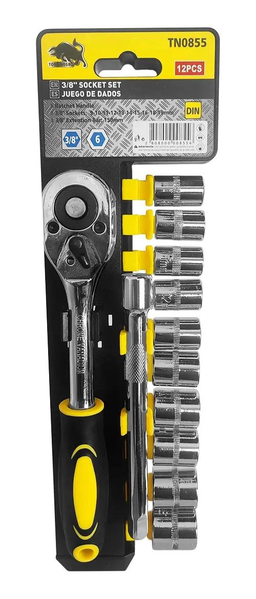 LLAVE CHICHARRA 3/8 CON DADOS Y BARRA DE EXTENSION DE 150MM - 3