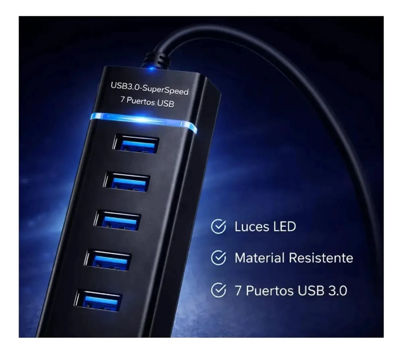 HUB USB 3.0 DE 7 PUERTOS CON CABLE DE 30 CM - 2
