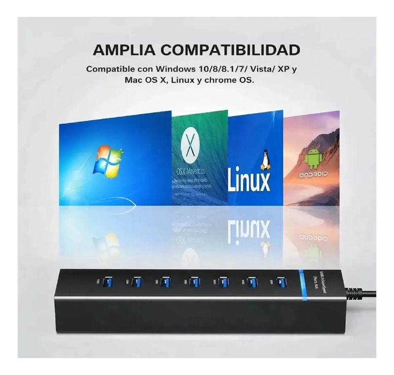 HUB USB 3.0 DE 7 PUERTOS CON CABLE DE 30 CM - 3