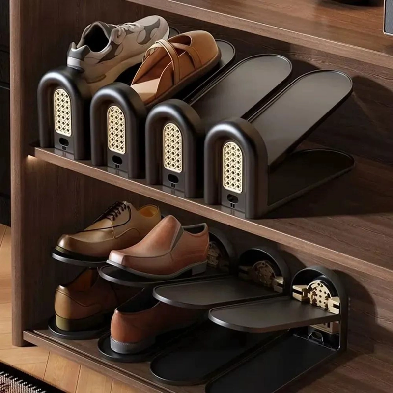 PACK DE 5 ORGANIZADORES DE ZAPATOS AJUSTABLES COLOR NEGRO - 4