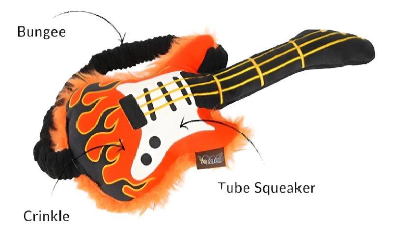 JUGUETE PARA PERRO EN FORMA DE GUITARRA ECOLOGICO - 2