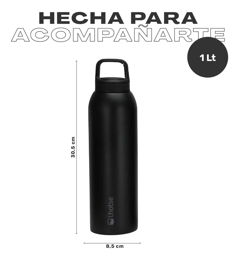 BOTELLA TE RMICA DE ACERO INOXIDABLE 1L CON 3 TAPAS INTERCAMBIABLES - 6
