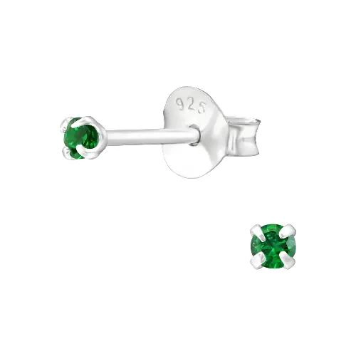AROS DE LUZ ESMERALDA PEQUEÑOS EN PLATA 925 - 1