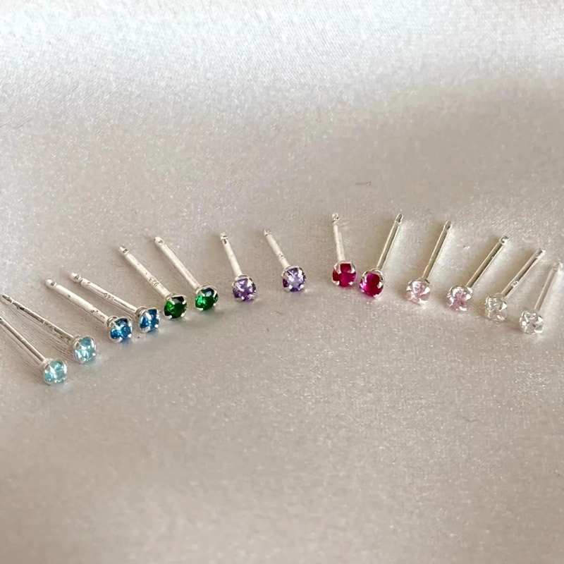 AROS DE LUZ ESMERALDA PEQUEÑOS EN PLATA 925 - 4