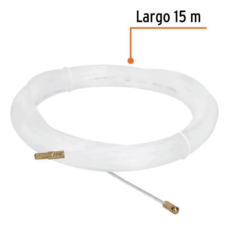GUIA DE NYLON PARA ELECTRICISTAS 15 METROS CON PUNTAS DE LATON - 1