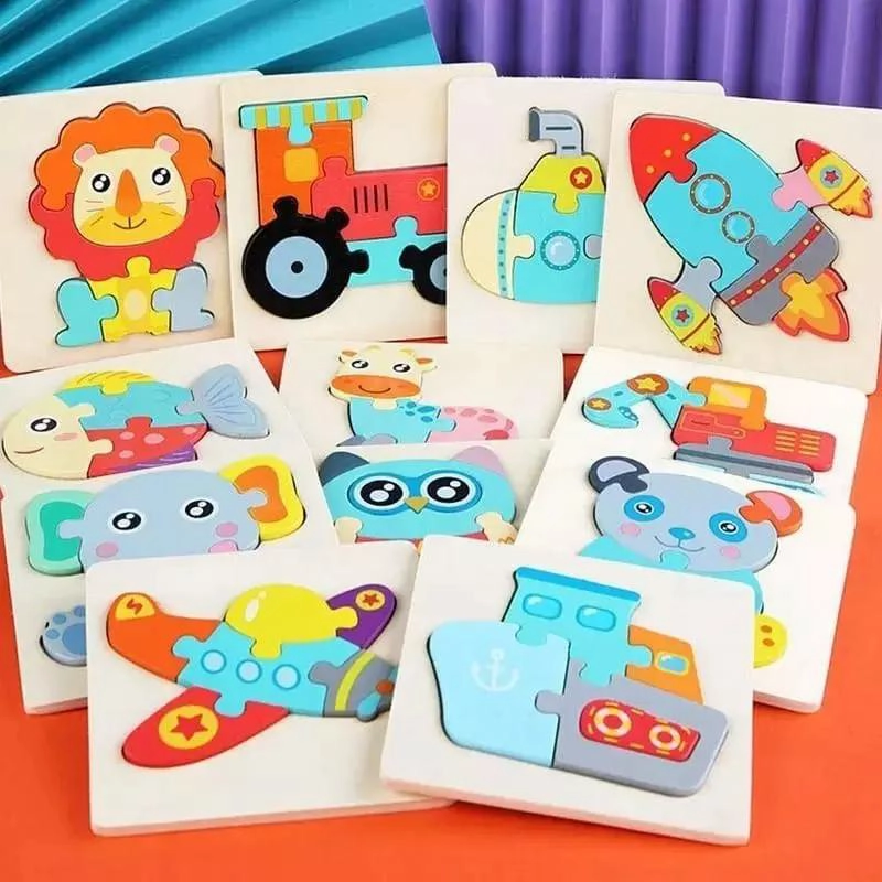 PACK DE 9 ROMPECABEZAS DE MADERA 3D PARA NIÑOS - 2