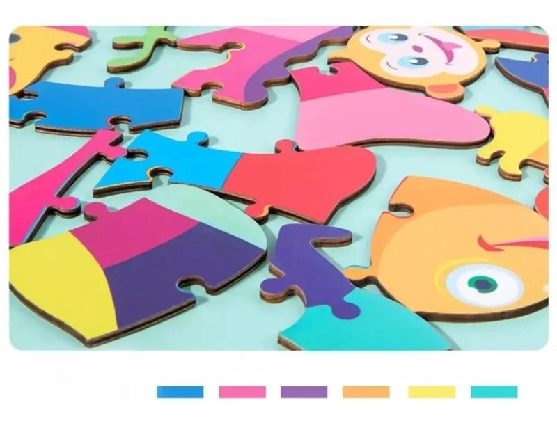 ROMPECABEZAS DE MADERA 3D PARA NIÑOS CON ANIMALES COLORIDOS - 3