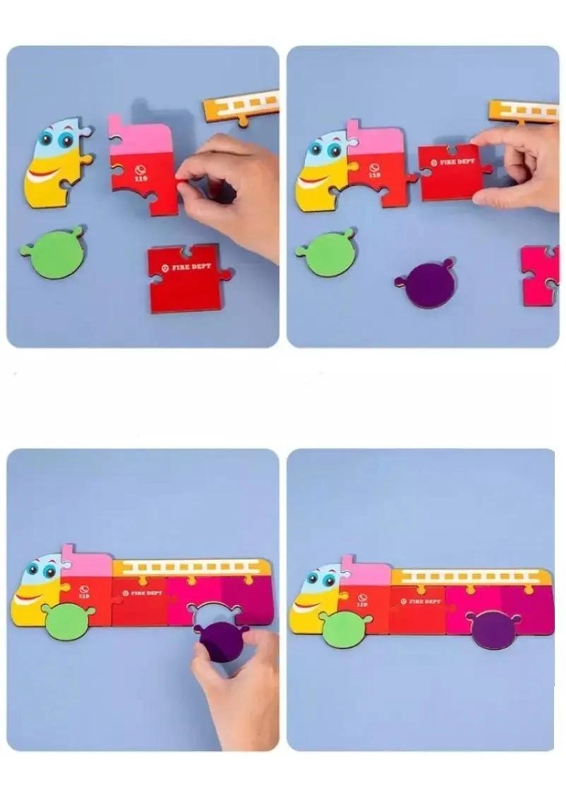 ROMPECABEZAS DE MADERA 3D PARA NIÑOS CON ANIMALES COLORIDOS - 6
