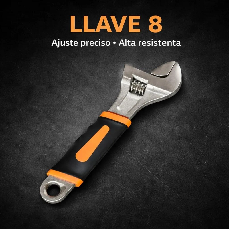 LLAVE AJUSTABLE COMPACTA CON MANGO ERGONOMICO ANTIDESLIZANTE - 2