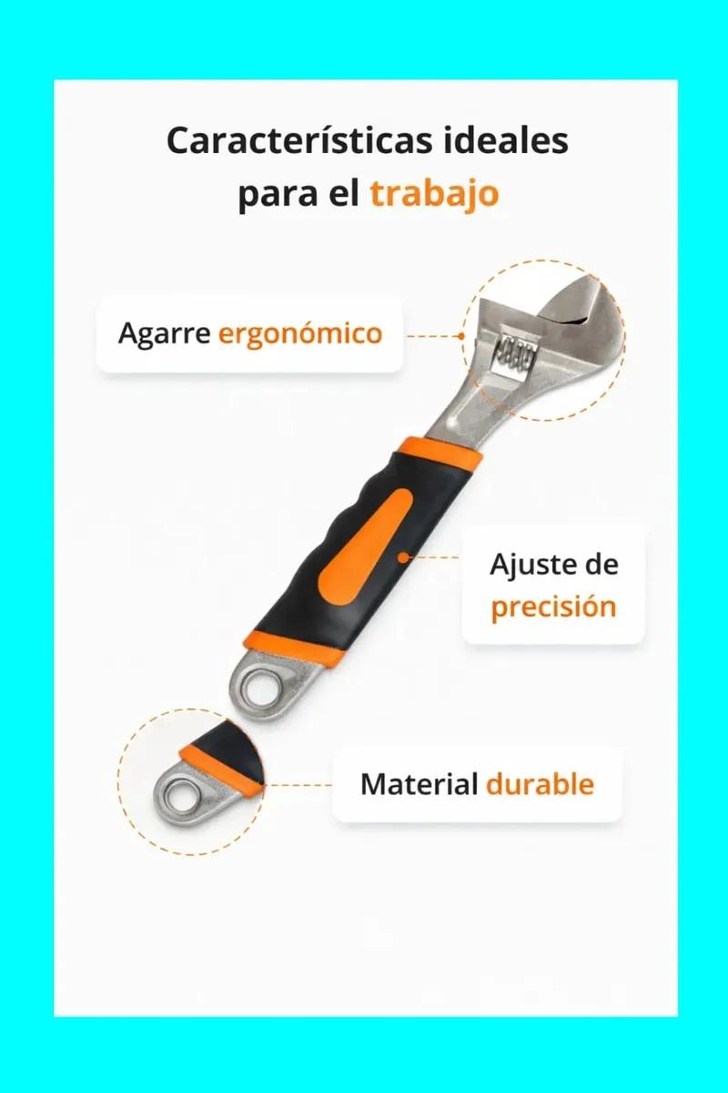 LLAVE AJUSTABLE COMPACTA CON MANGO ERGONOMICO ANTIDESLIZANTE - 5