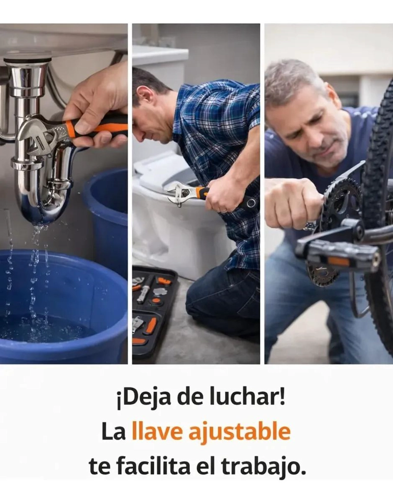 LLAVE AJUSTABLE COMPACTA CON MANGO ERGONOMICO ANTIDESLIZANTE - 9