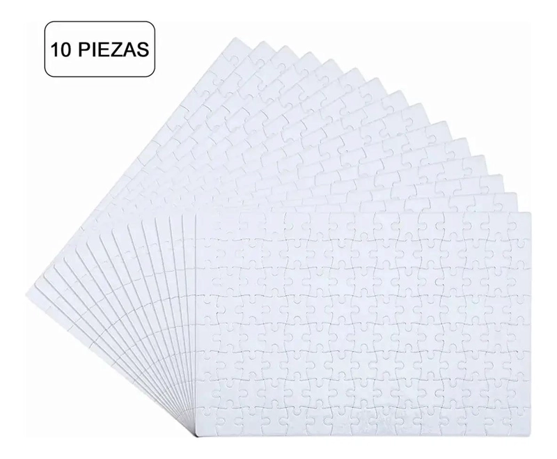 PACK DE 10 ROMPECABEZAS PERSONALIZABLES A4 PARA SUBLIMACION - 10