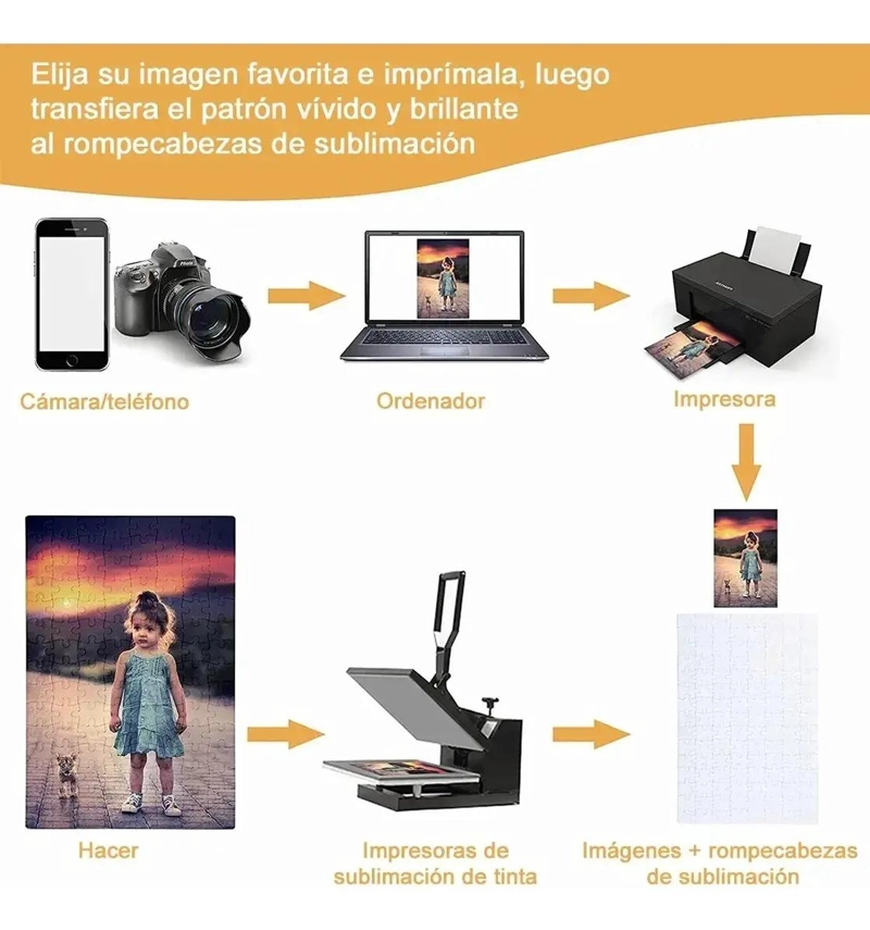PACK DE 10 ROMPECABEZAS PERSONALIZABLES A4 PARA SUBLIMACION - 3