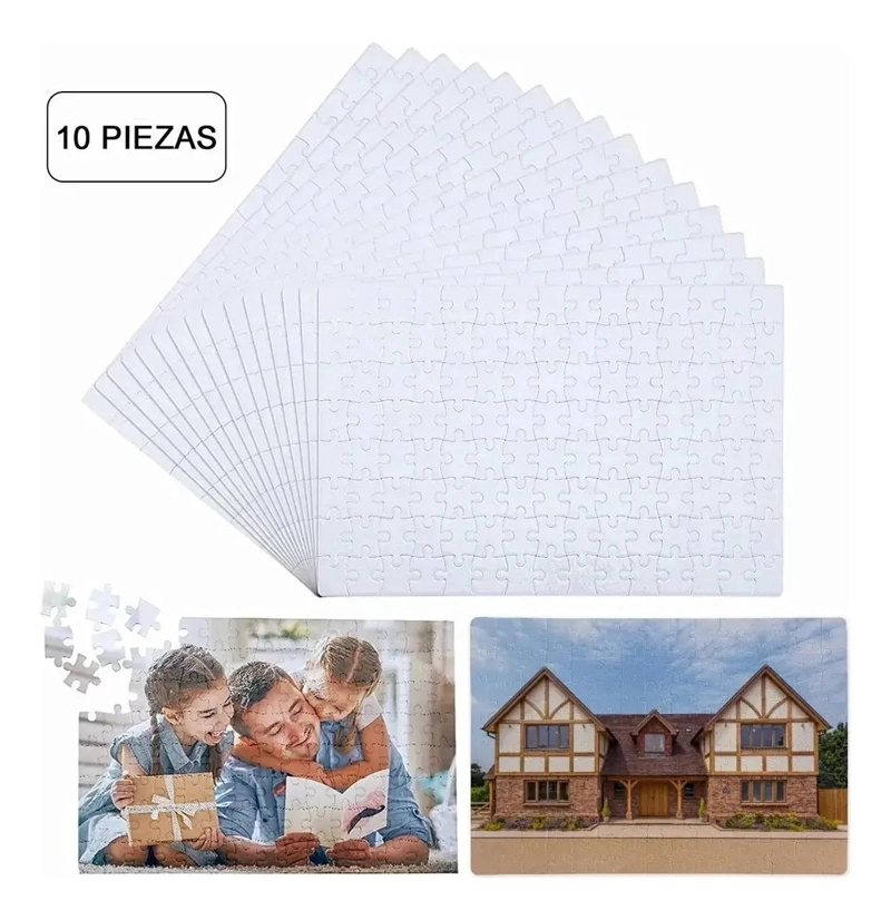 PACK DE 10 ROMPECABEZAS PERSONALIZABLES A4 PARA SUBLIMACION - 9