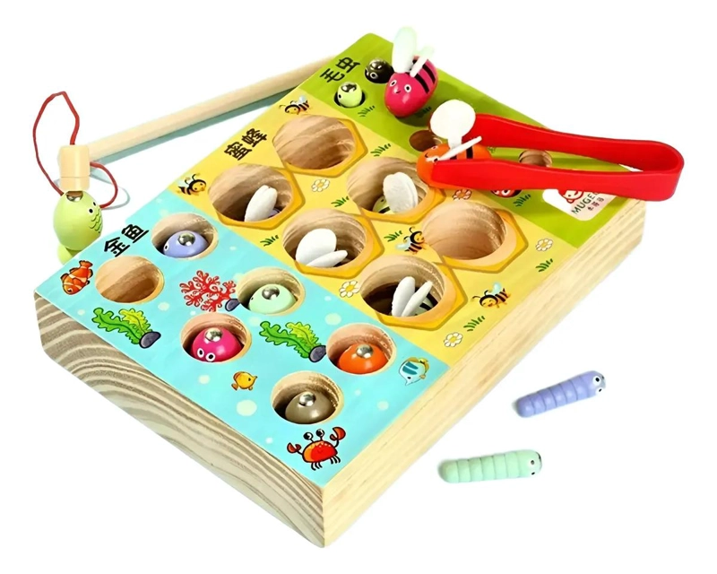PUZZLE DE MADERA PARA NIÑOS CON FORMAS Y COLORES BRILLANTES - 1