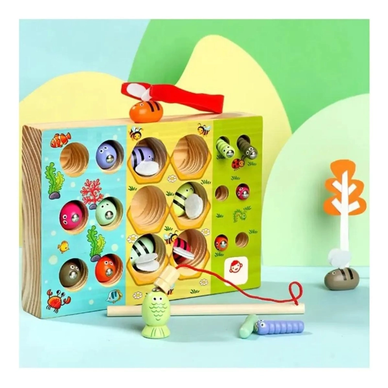 PUZZLE DE MADERA PARA NIÑOS CON FORMAS Y COLORES BRILLANTES - 2
